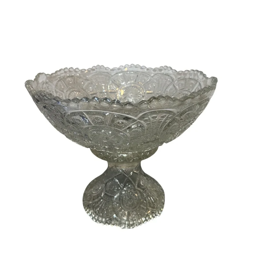 Vintage imperial glass Broken Arches Punch Bowl Set with 12 cups